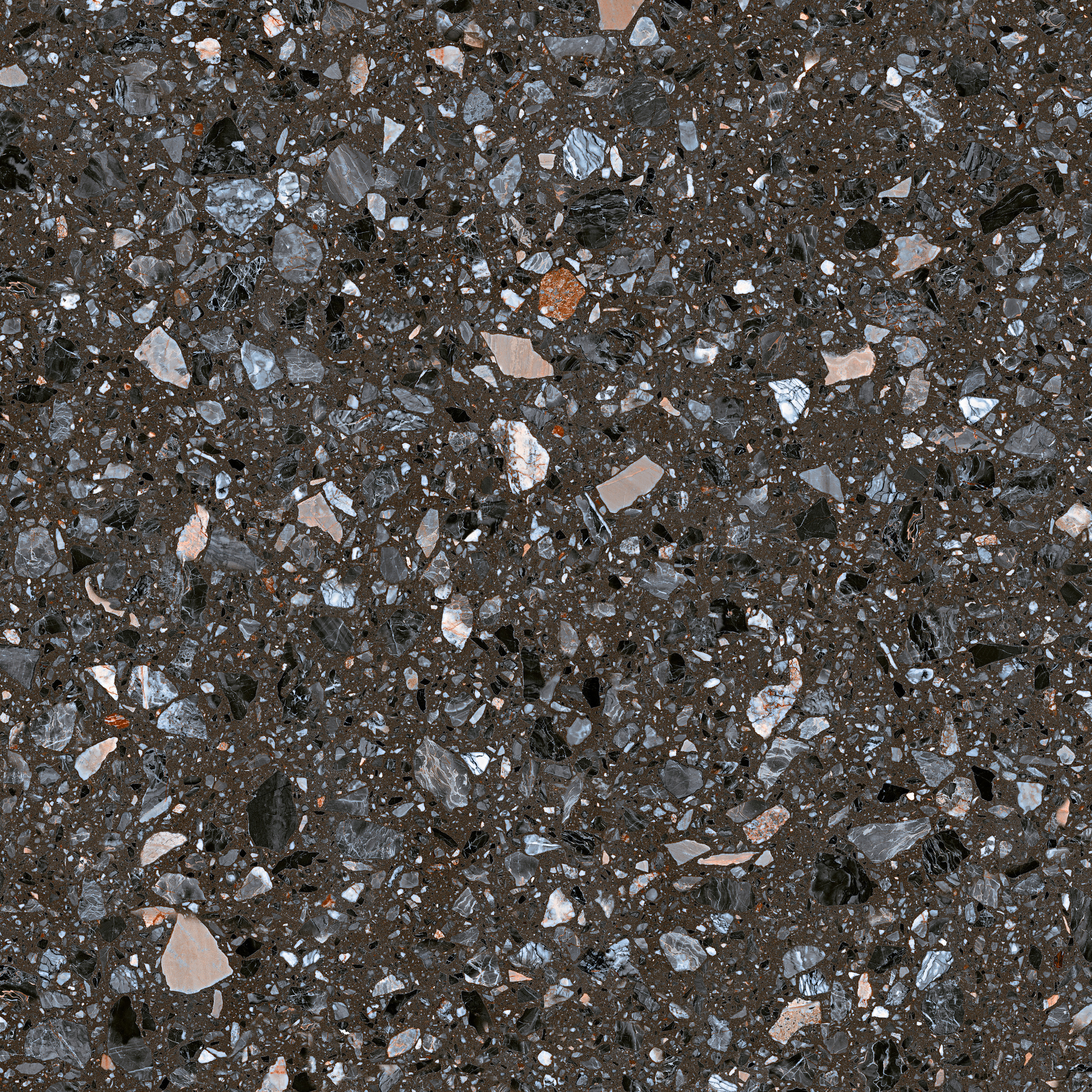 Dunkle Farbe Terrazzo Futuro glasierte Marmorfliesen für den Haushalt