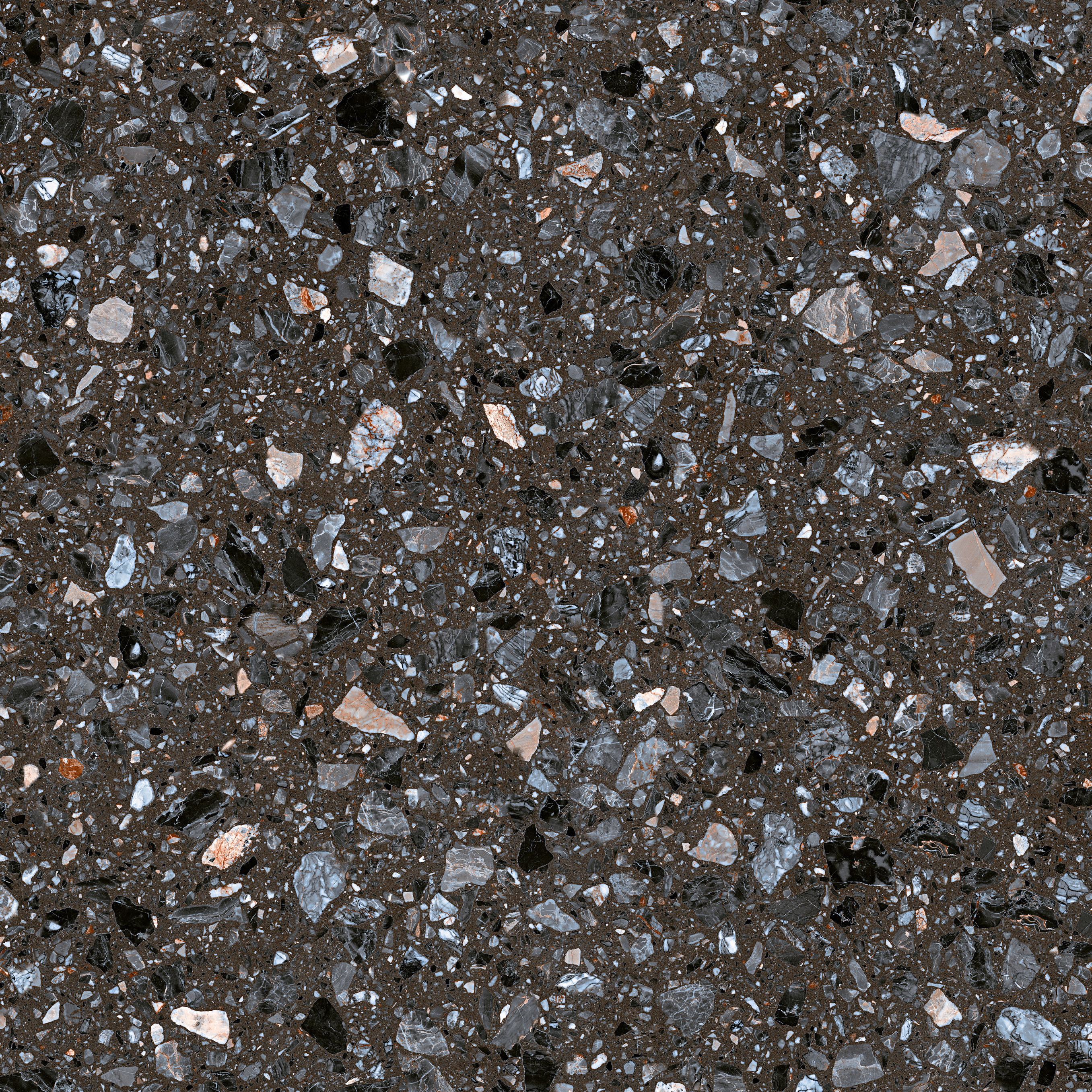 Dunkle Farbe Terrazzo Futuro glasierte Marmorfliesen für den Haushalt