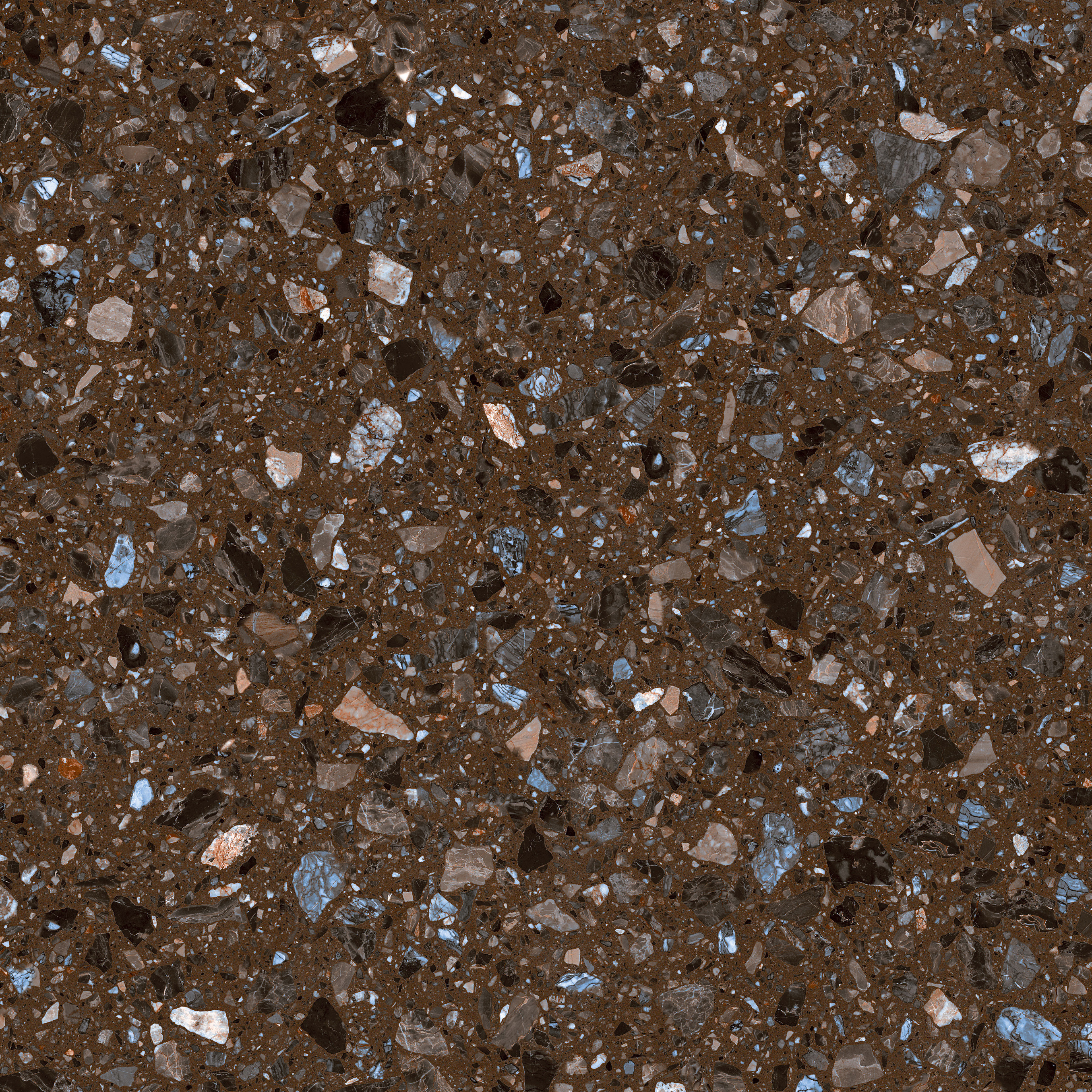 Dunkelbraune Terrazzo Futuro glasierte Marmorfliesen für den Haushalt