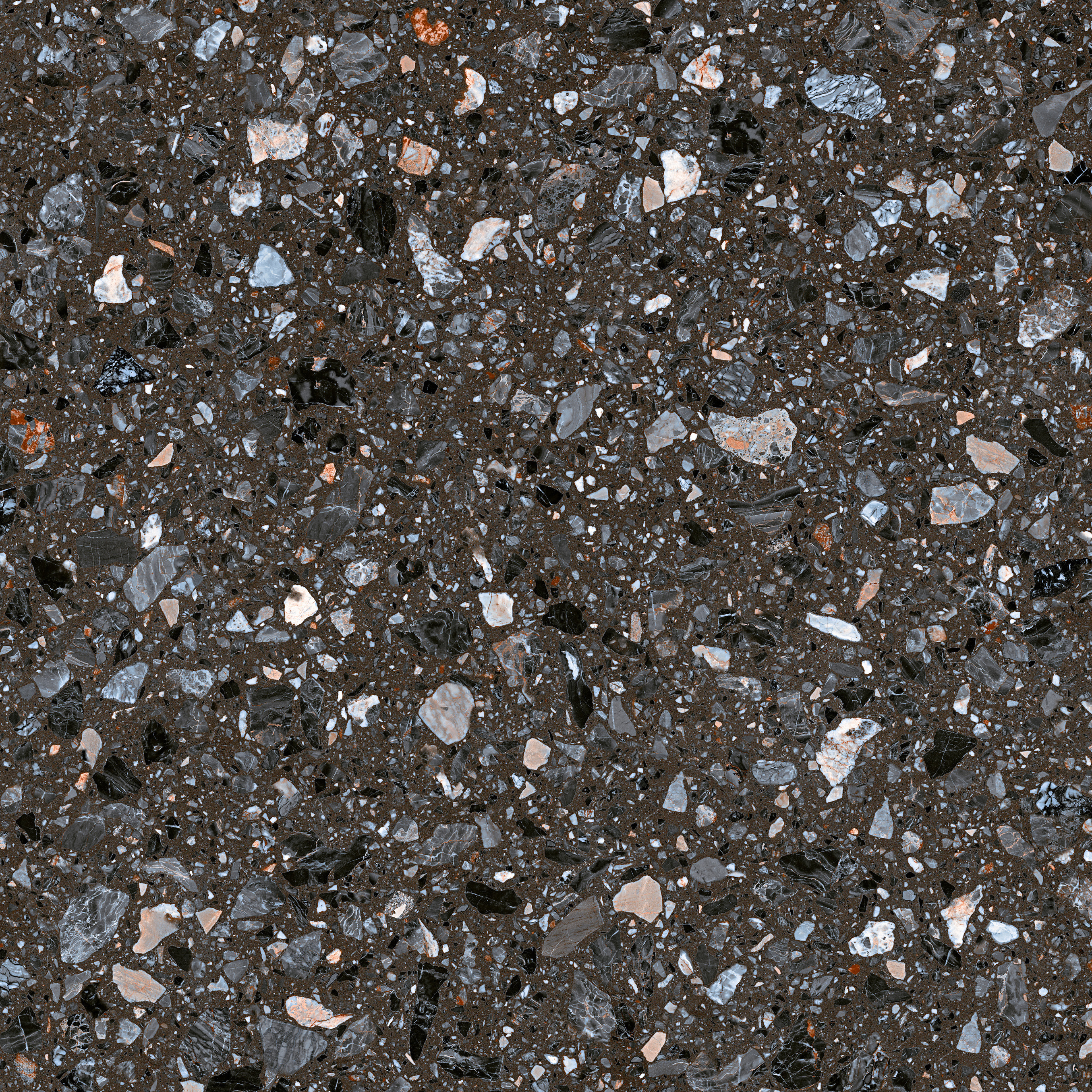 Dunkle Farbe Terrazzo Futuro glasierte Marmorfliesen für den Haushalt