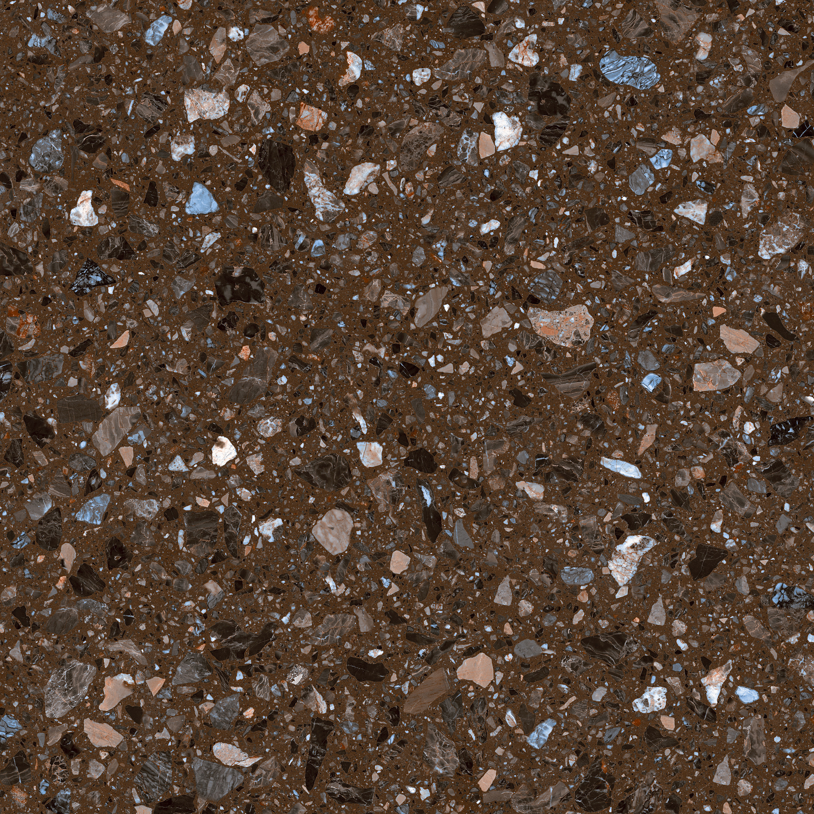 Dunkelbraune Terrazzo Futuro glasierte Marmorfliesen für den Haushalt